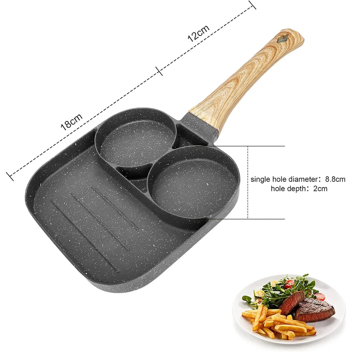 GENERICO - Sartén Antiadherente 3 en 1