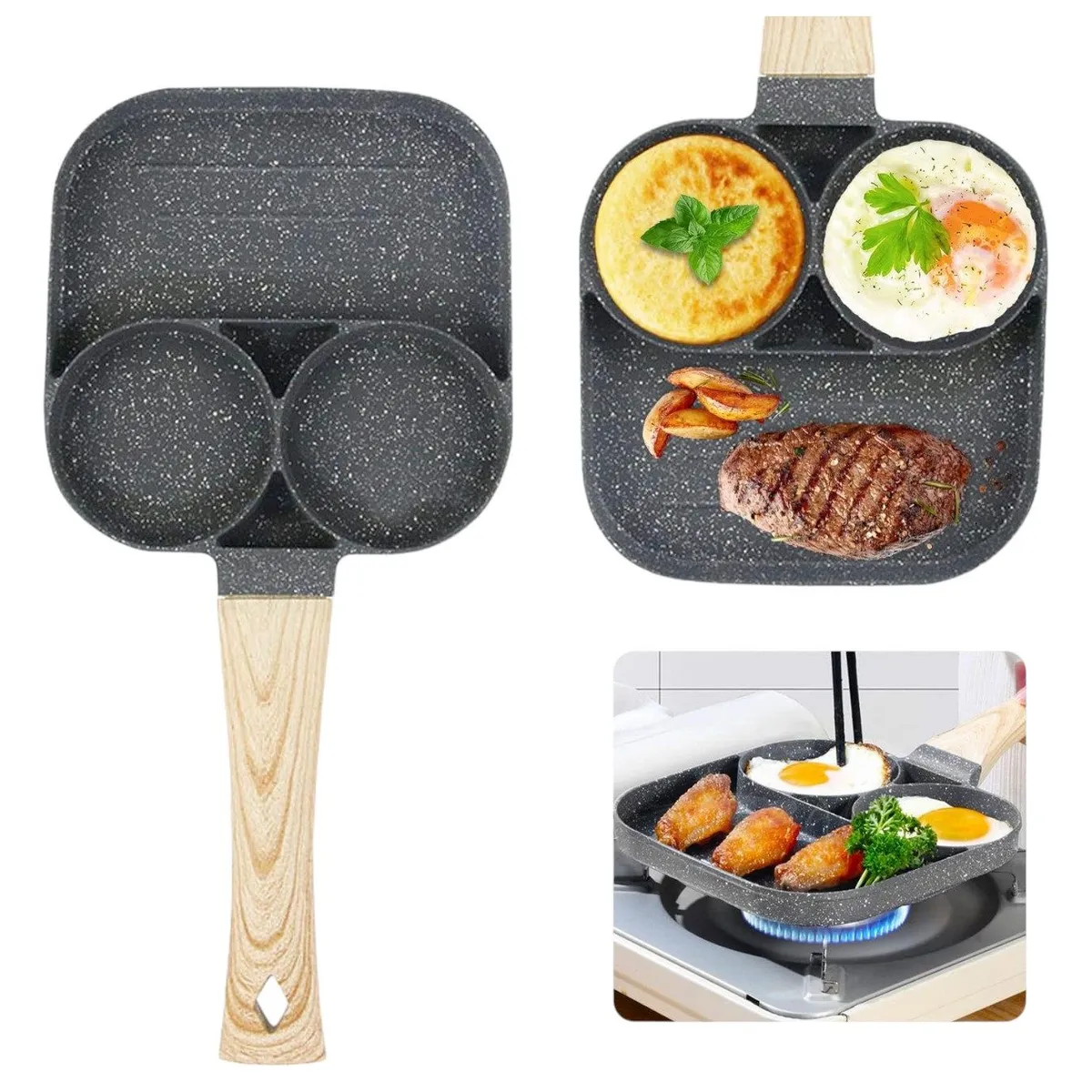 GENERICO - Sartén Antiadherente 3 en 1