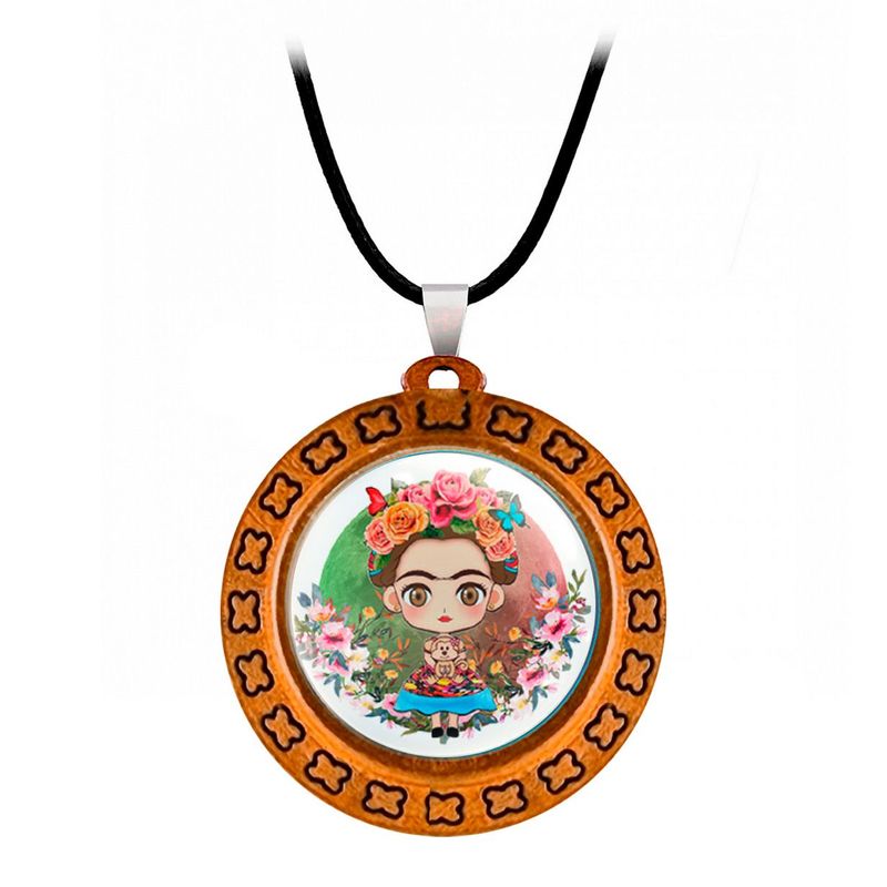 DAYOSHOP - Collar Frida Kahlo Muñeca Flores Unisex + Estuche