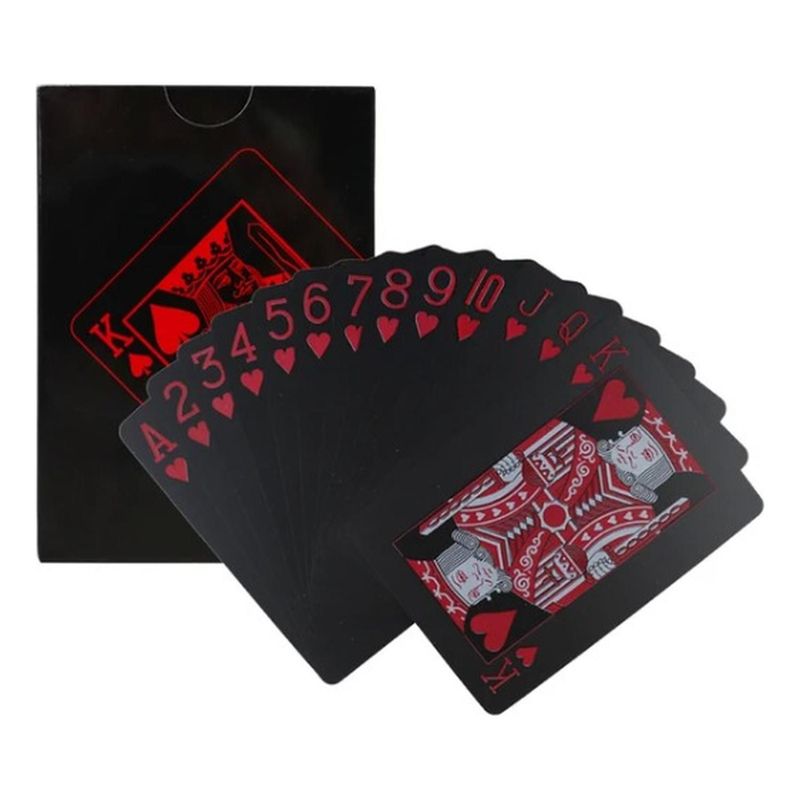 GENERICO - Cartas Baraja De Poker Black De Lujo Ultra Fino - Rojo - Talla única