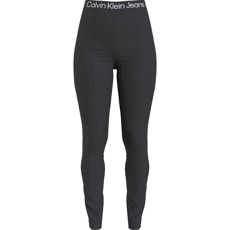 CALVIN KLEIN - Leggins Negro Milano Con Logo Calvin Klein