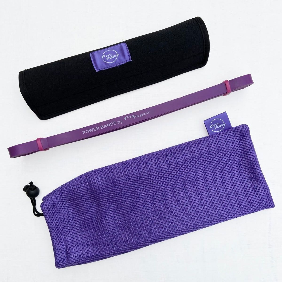 FIT AND FURY - Banda de poder larga resistencia media morada Fit and Fury