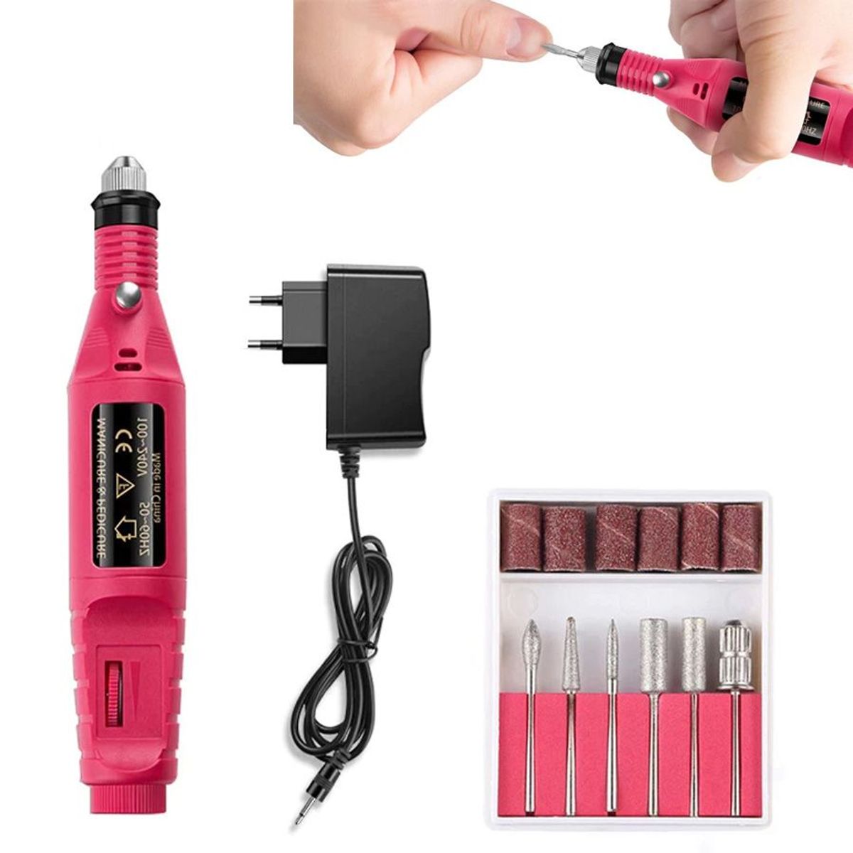 GENERICO - Kit Pulidor De Uñas Eléctrico Lima Acrilico Manicure