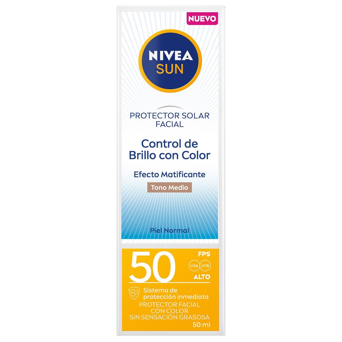 NIVEA - Protector Solar NiveaSun Control Brillo TonoMedio FPS50 50ml