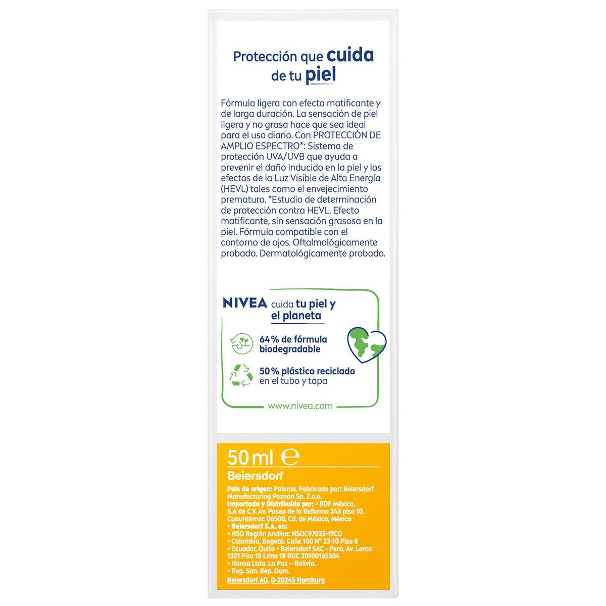 NIVEA - Protector Solar NiveaSun Control Brillo TonoMedio FPS50 50ml
