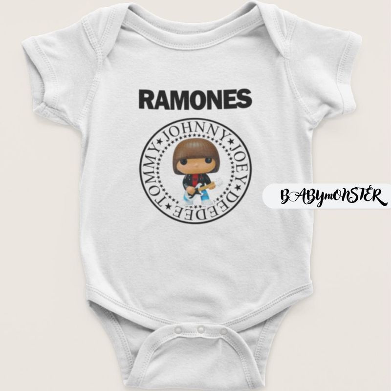 BABY MONSTER - Ropa Bebé Body-Bodie Rock Ramones Baby Monster Blanco_.
