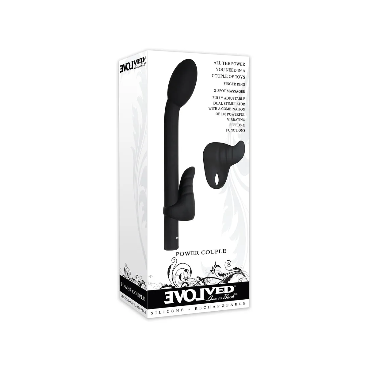 EVOLVED - Evolved Vibrador Con Anillo Vibrador Pareja Poderosa Negro