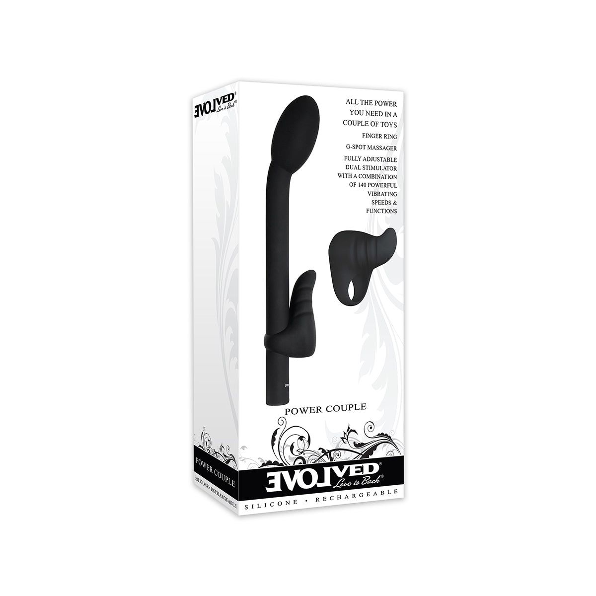 EVOLVED - Evolved Vibrador Con Anillo Vibrador Pareja Poderosa Negro