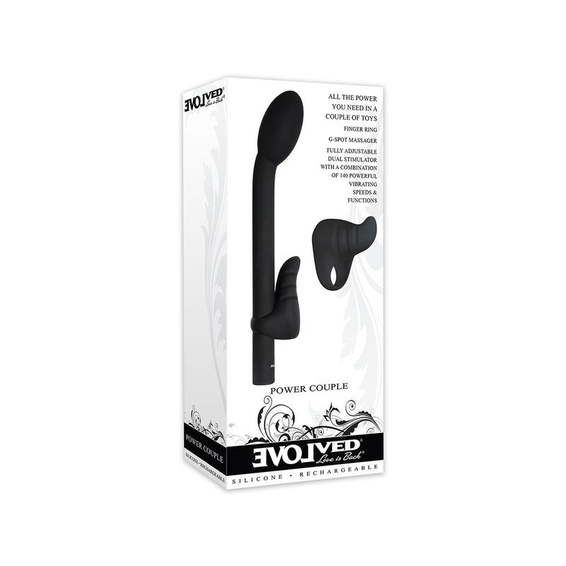EVOLVED - Evolved Vibrador Con Anillo Vibrador Pareja Poderosa Negro