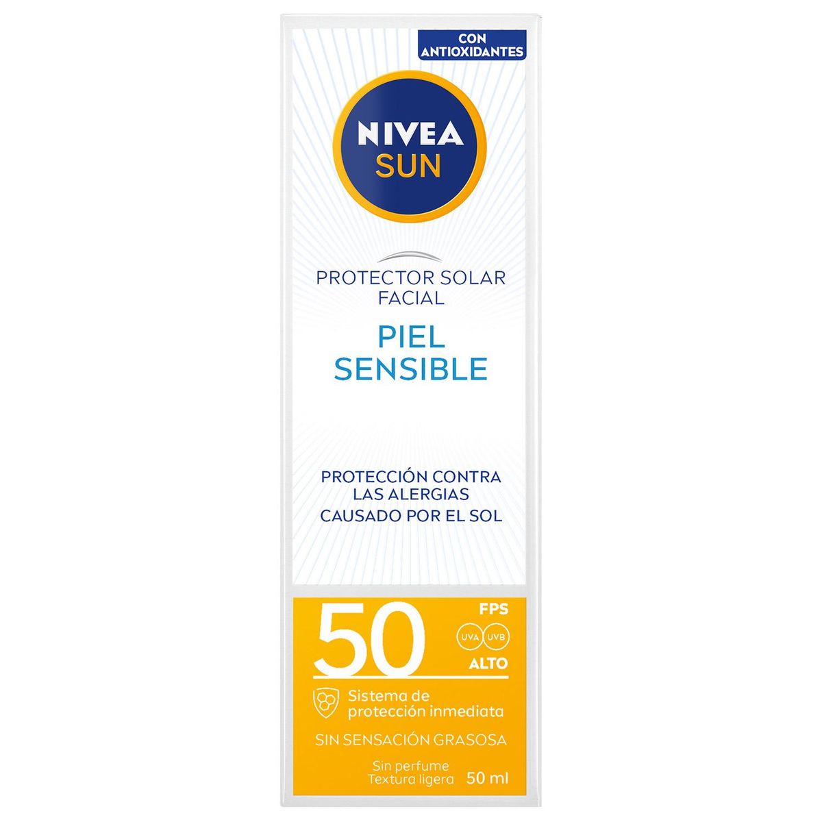 NIVEA - Protector Solar Facial Nivea Sun Piel Sensible SPF 50 50ml