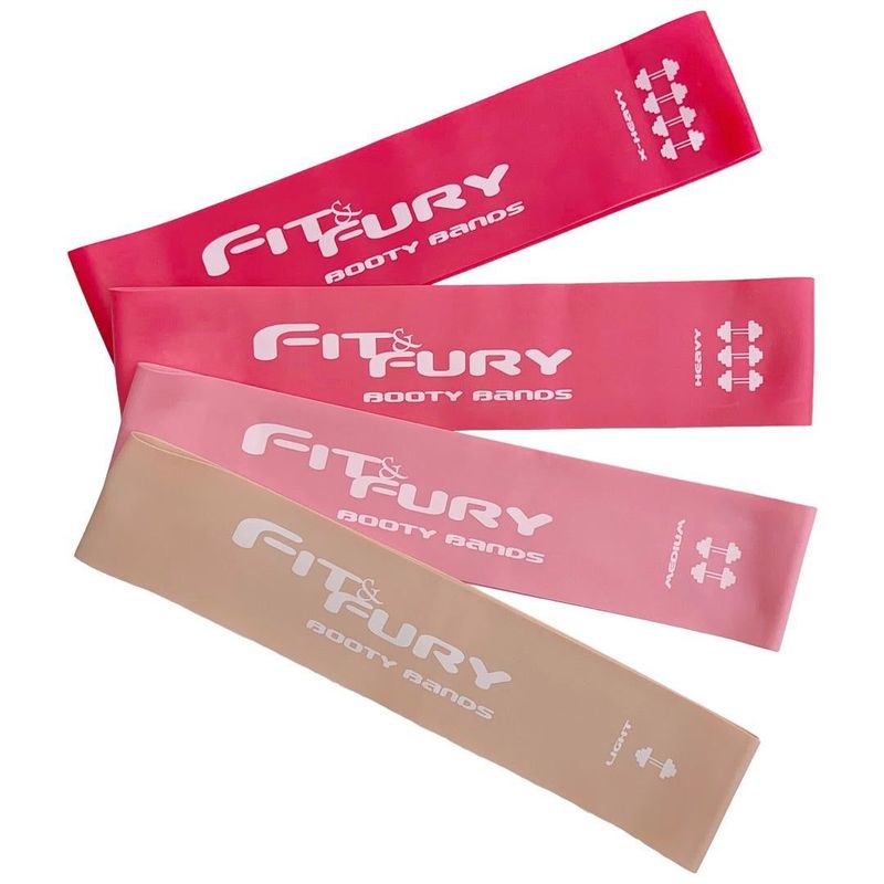 GENERICO - Bandas elasticas de resistencia x 4 coral Fit and Fury