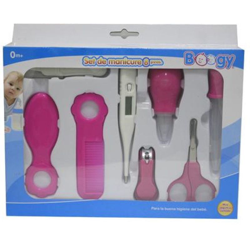 GENERICO - Kit Set Cirugía Cuidado Bebe CortaUñas Salud 8 piezas ROSADO