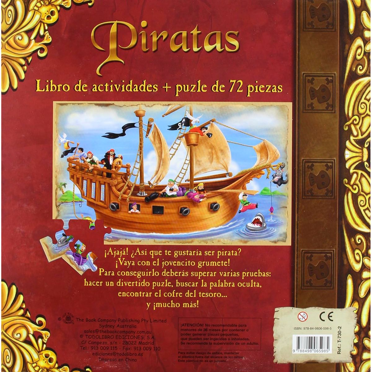 SUSAETA - Piratas. Libro Actividades + Puzle. 72 Piezas
