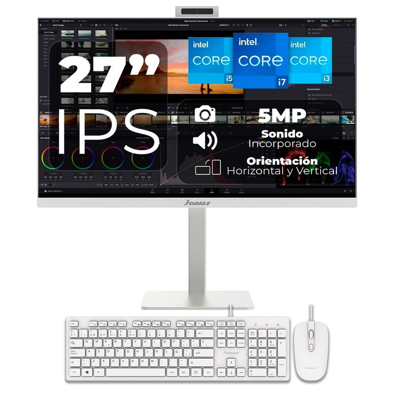 JANUS - Computador All in One JANUS 27" – Intel Core i5 12400 – 16GB RAM – SSD 512GB