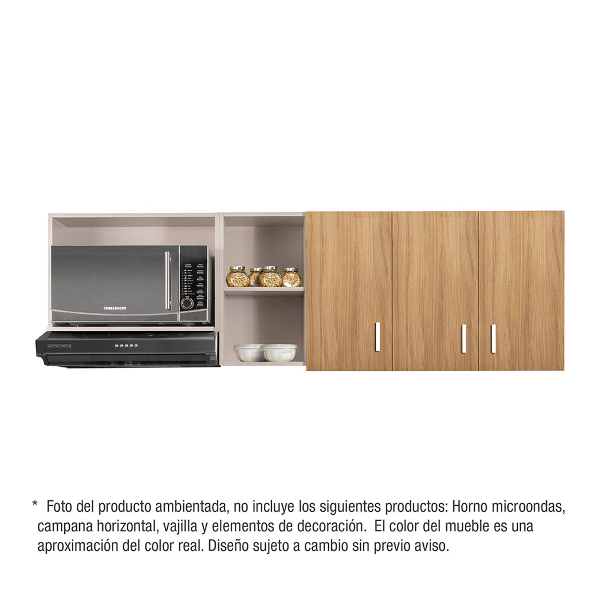 CHALLENGER - Mueble superior cocina Acandi 180 cm 3 puertas micro