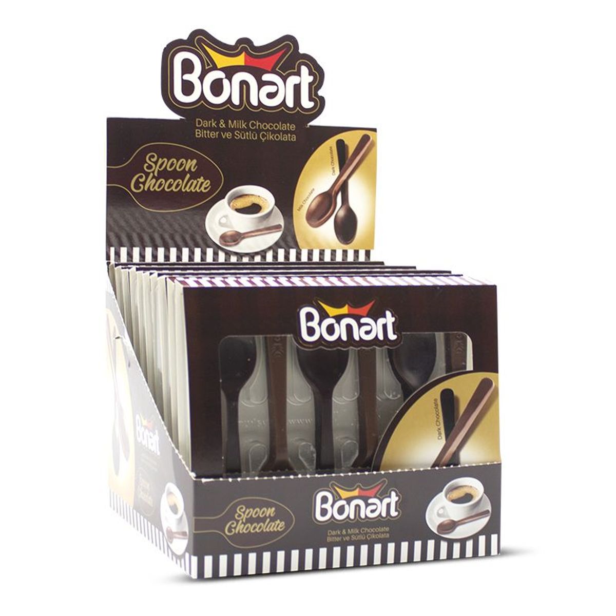 BONART - CUCHARAS DE CHOCOLATE OSCURO Y LECHE BONART 48g