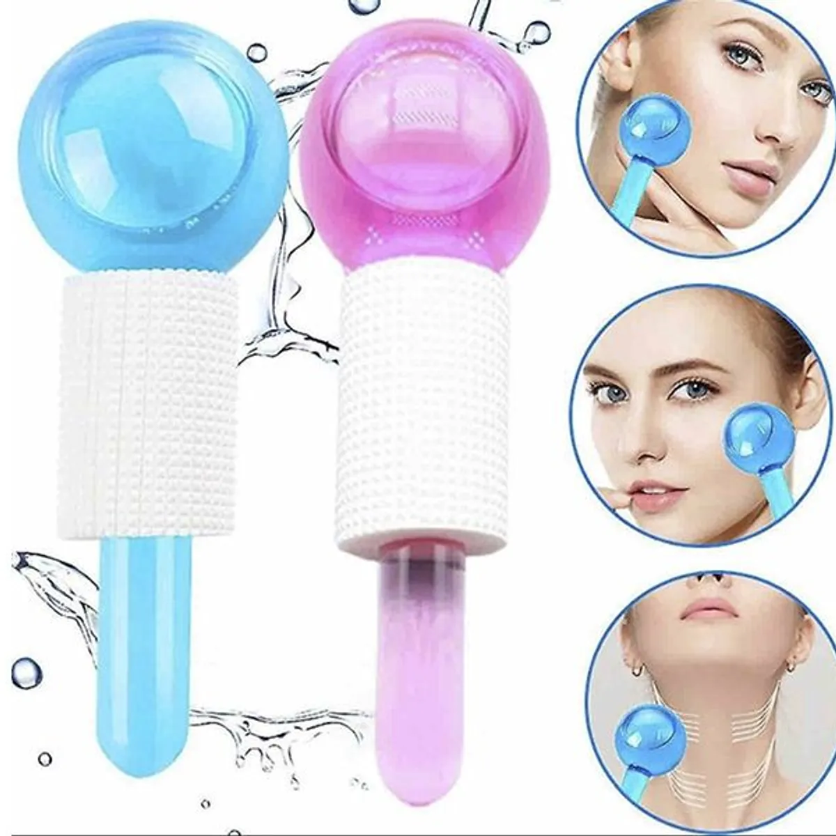 GENERICO - Bolas De Hielo Esferas Frías De Vidrio Para Masaje Facial