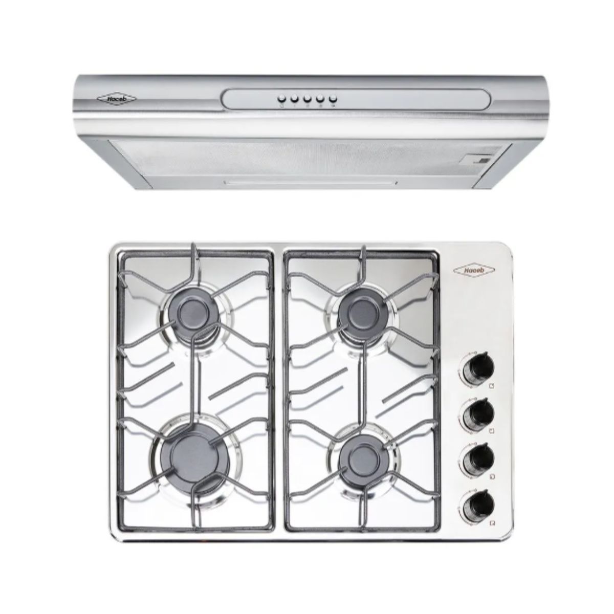 HACEB - Combo Haceb Estufa 60x43cm Inox + Campana Tofu Inox