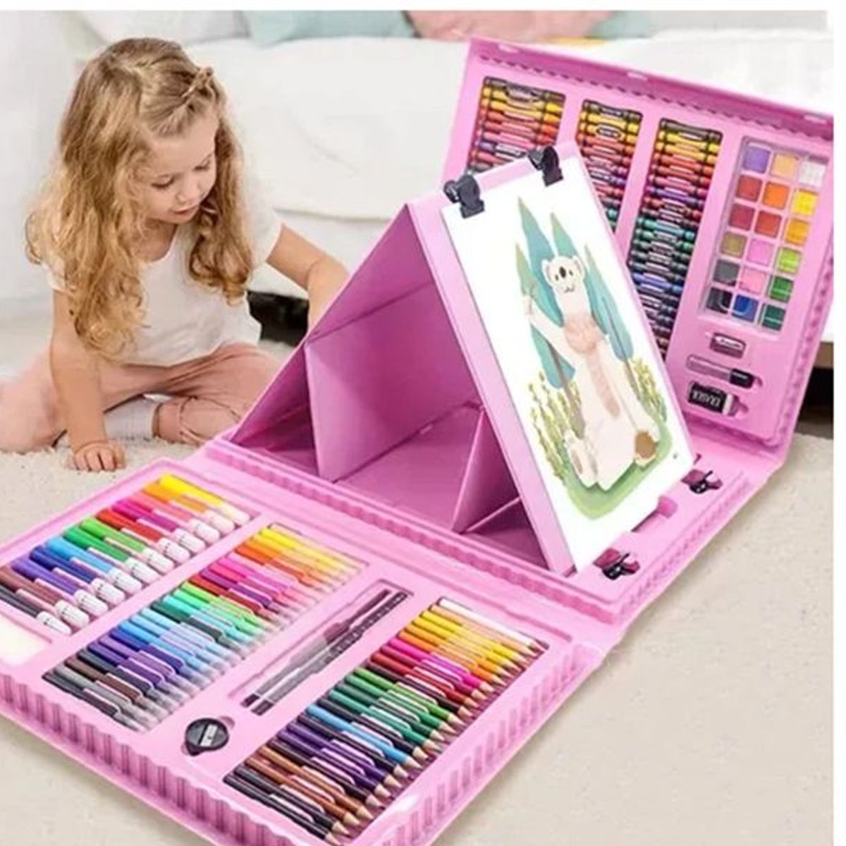 GENERICO - Set de Arte 208 pz Para Niños Unicamente AZUL    y rosado