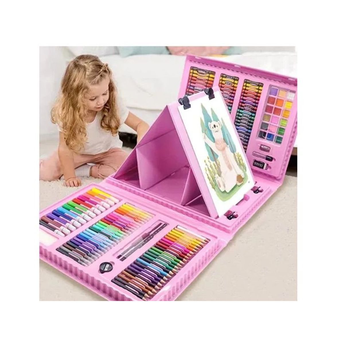 GENERICO - Set de Arte 208 pz Para Niños Unicamente AZUL    y rosado