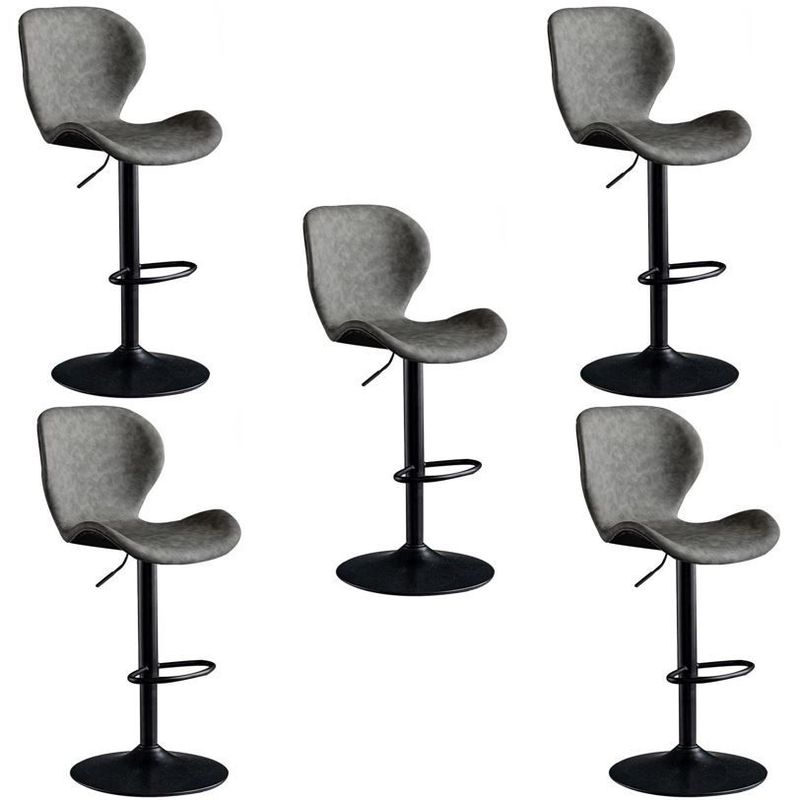 MOBLIHOUSE - Set X5 Silla Bar Bursa Con Altura Ajustable Color Gris
