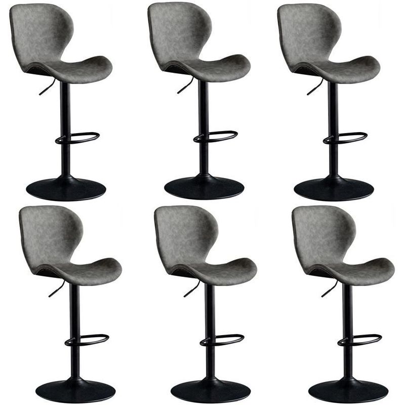 MOBLIHOUSE - Set X6 Silla Bar Bursa Con Altura Ajustable Color Gris