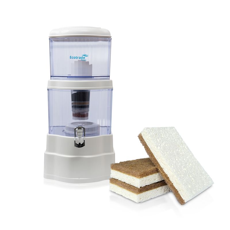 ECOTRADE - Filtro Purificador Agua 21 Litros mas 3 esponjas Ecotrade