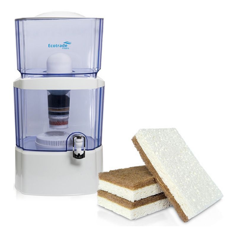 ECOTRADE - Filtro Purificador Agua 24 Litros mas 3 Esponjas Ecotrade