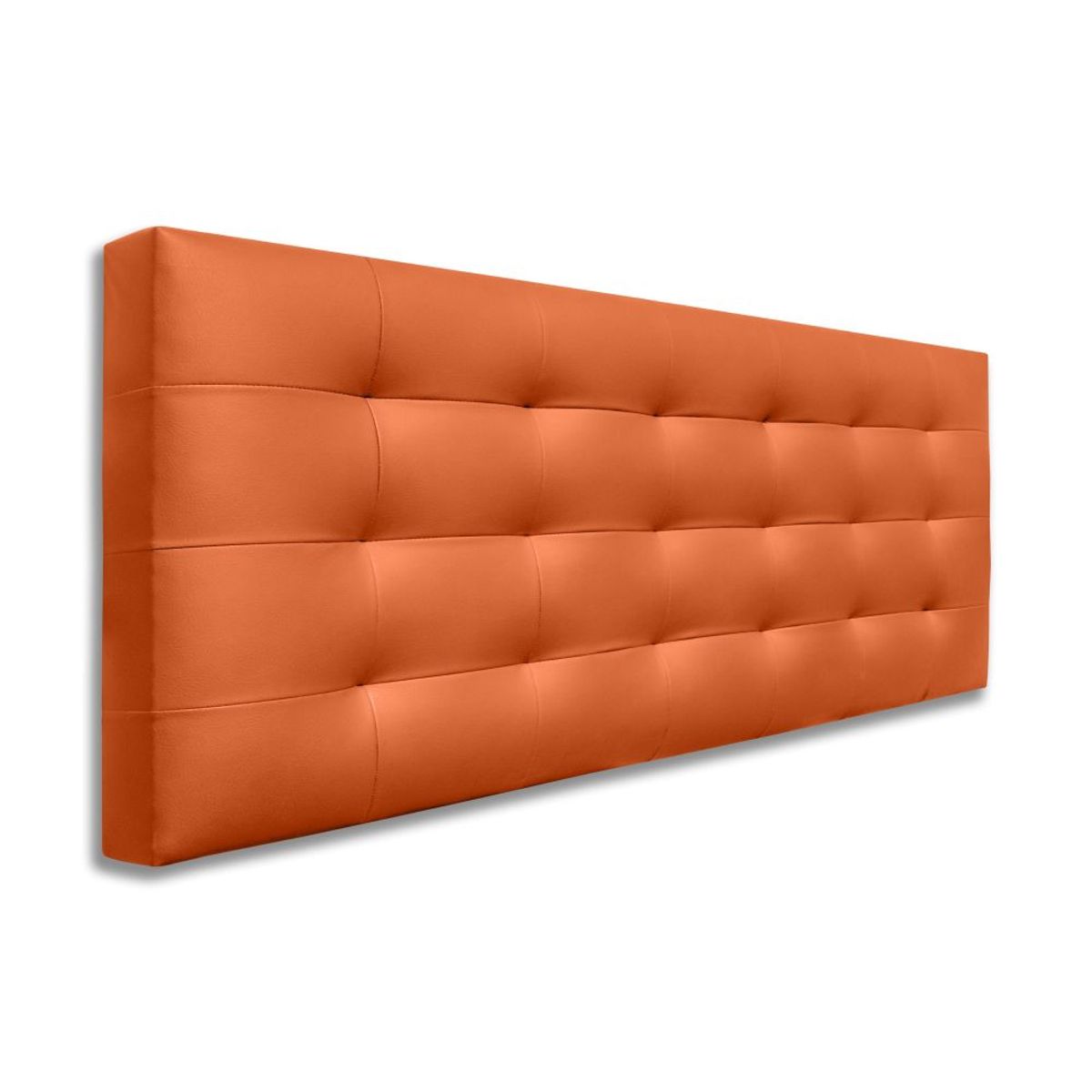 MAGIC CLASS - CABECERO CAPITONEADO SIN BOTONES140X60 ECOCUERO NARANJA