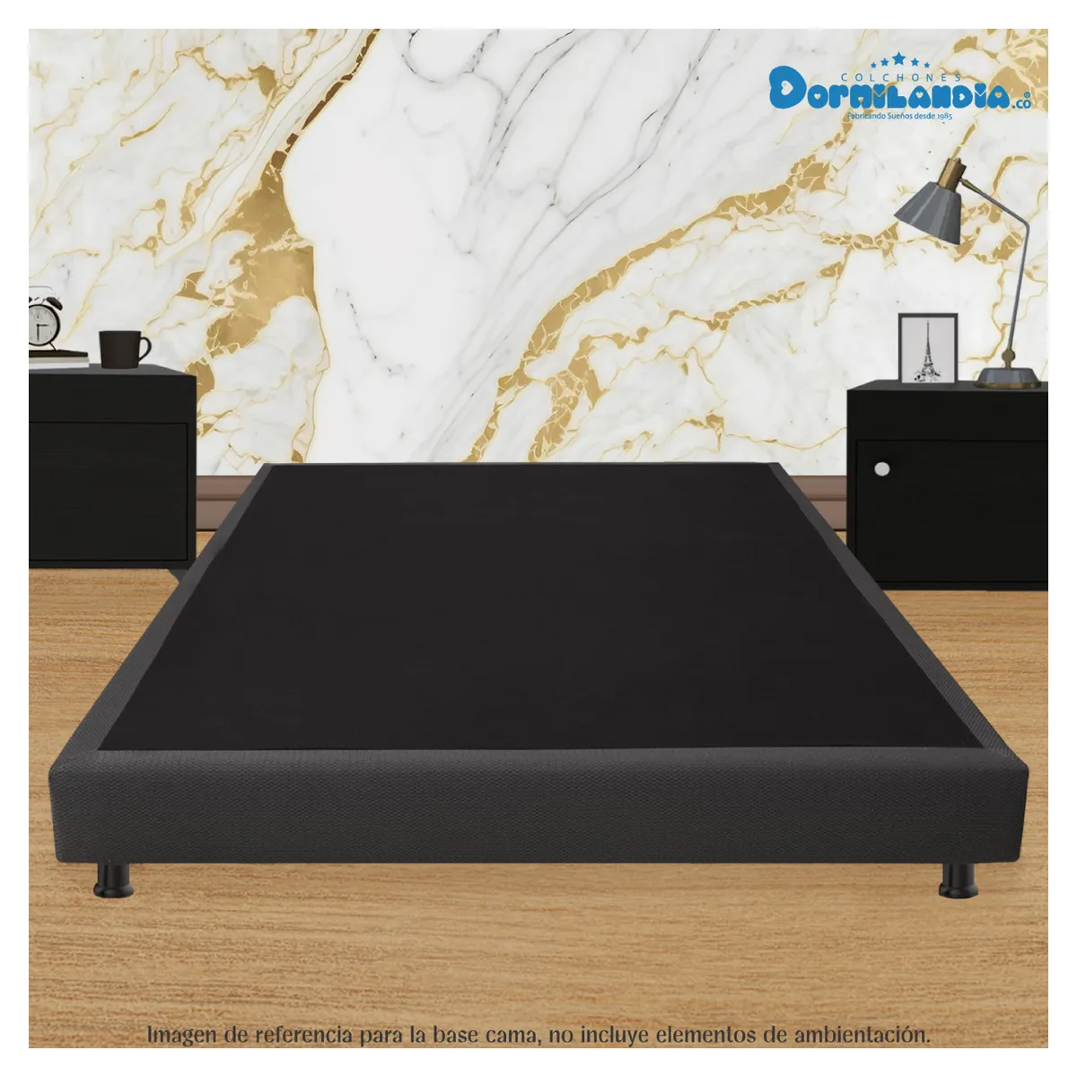 DORMILANDIA - Base Cama Entera Gris Semidoble Dormilandia