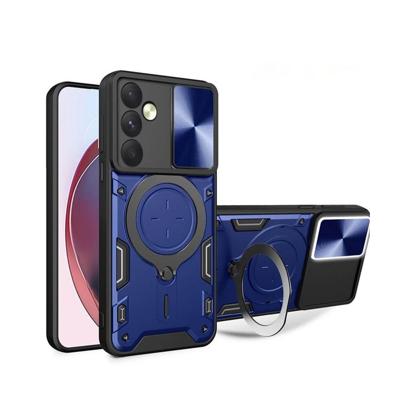 GENERICO - Funda Protección Cámara Con Soporte Compatible Samsung A15 Azul