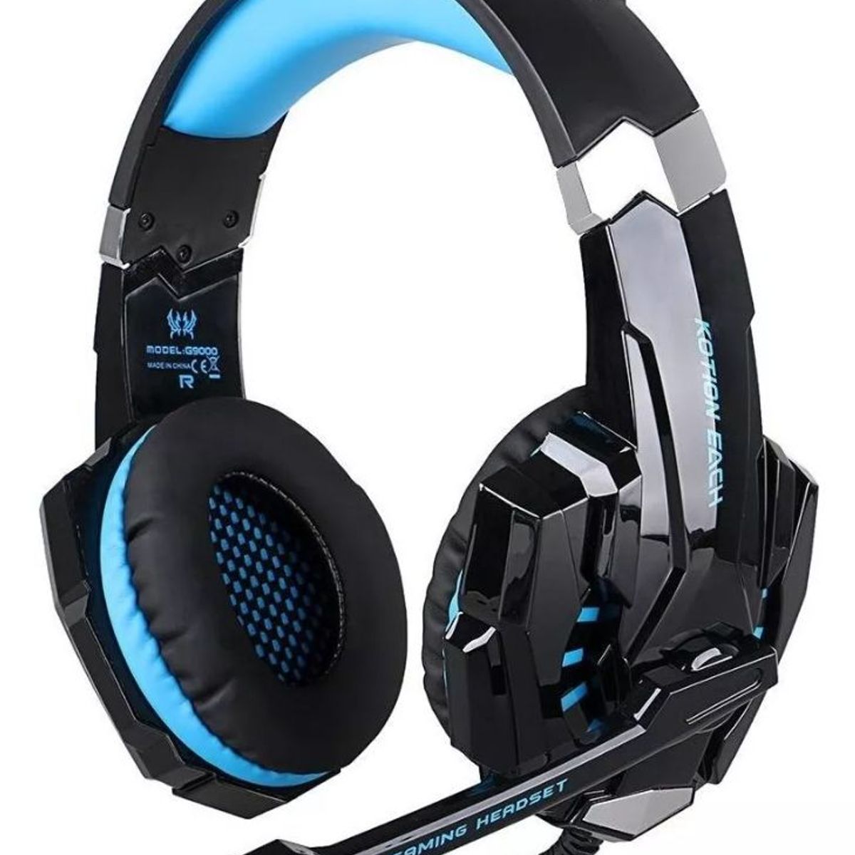 GENERICO - Audífonos gamer Kotion Each G4000 black y blue con luz LED