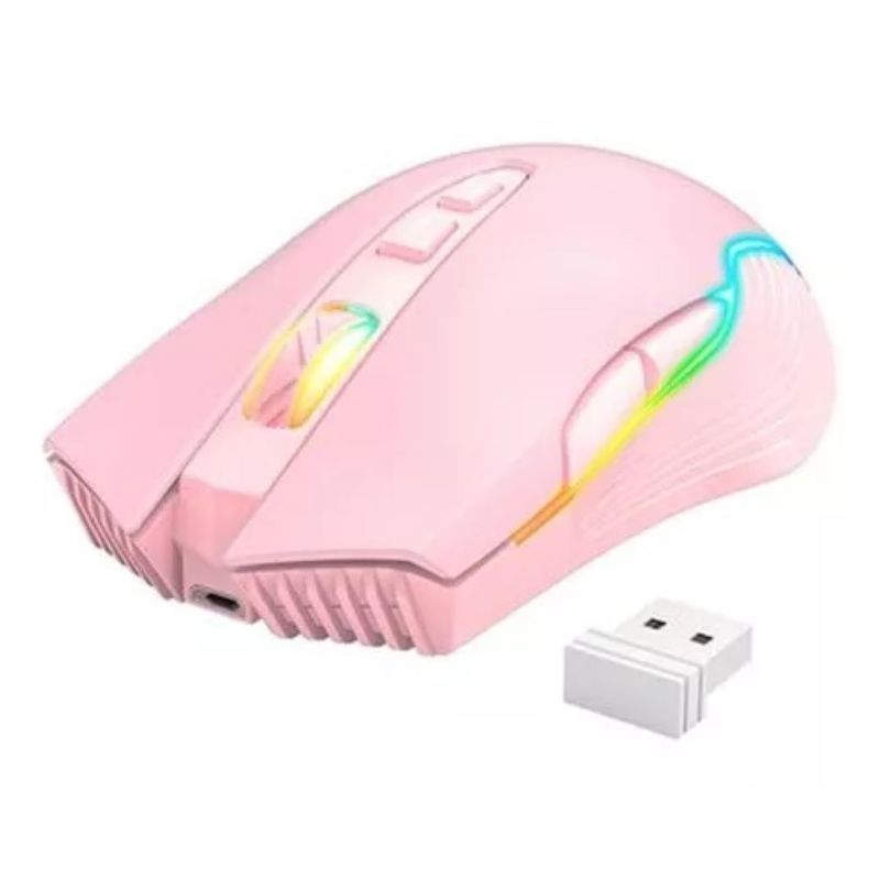 ONIKUMA - Mouse Inalambrico Cw905 Onikuma Color Rosa Recargable Usb