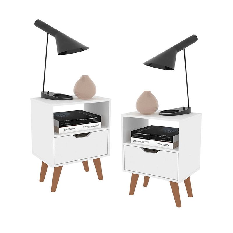 MUEBLES 2020 - Combo 2 mesas de noche Essen Blanco