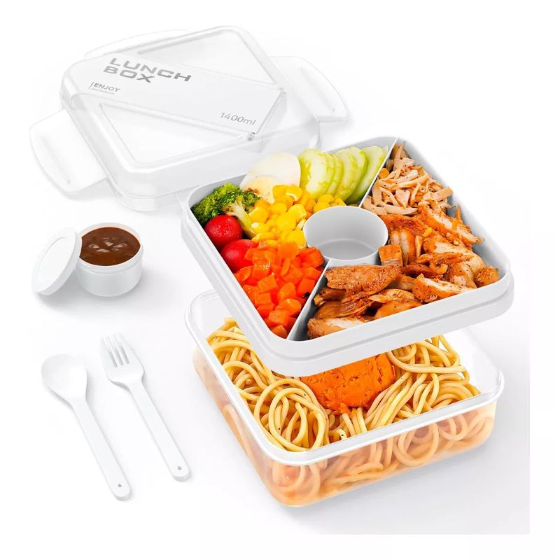 SHELF SLIDER - Tupper Porta Comida Con Divisiones Practicas Lunch Box.