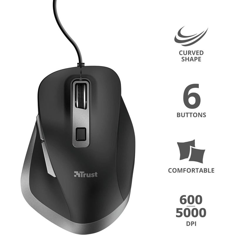 TRUST - Mouse Gamer 6 Botones 5000 Dpi Trust Fyda