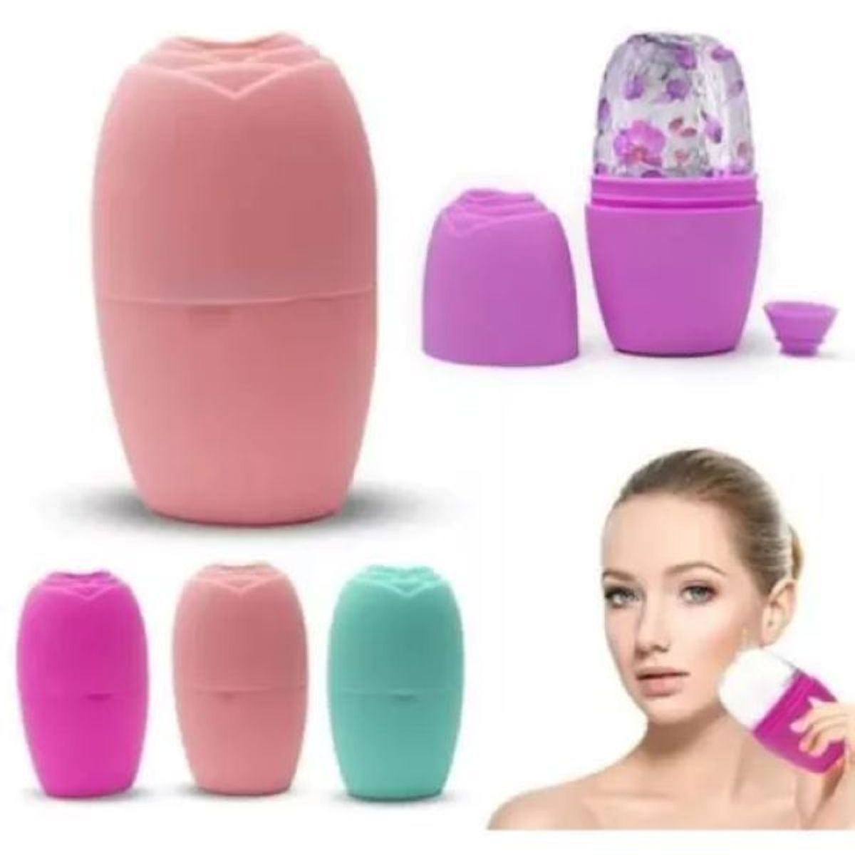 GENERICO - masajeador facial molde de hielo color verde claro - hieloterapia