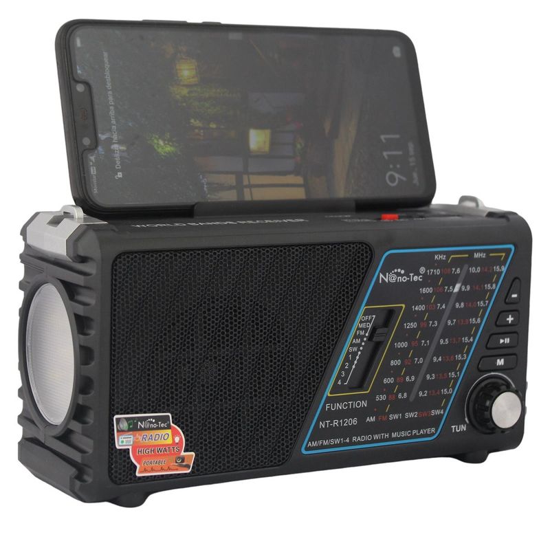 GENERICO - Radio Portatil 6 Bandas Analogo Con Bluetooth Y USB