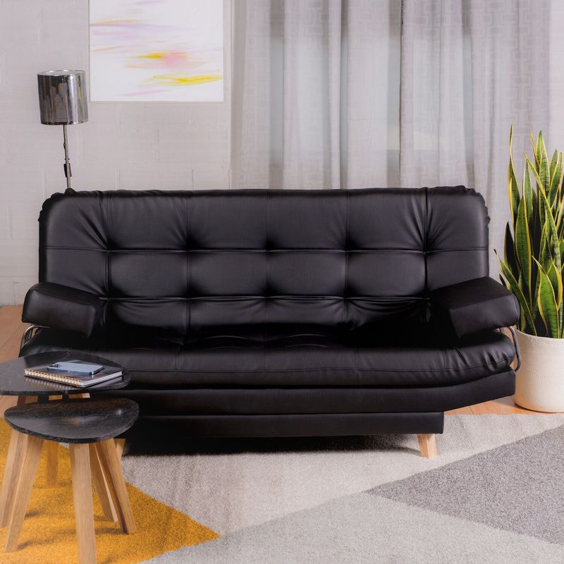 GENERICO - Sofá Cama Valencia Sintético Negro