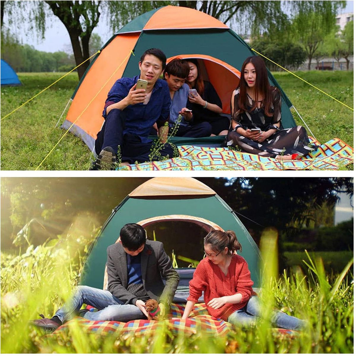 ONE PIXEL - Carpa Para 4 Personas Familiar Camping Senderismo Festivales