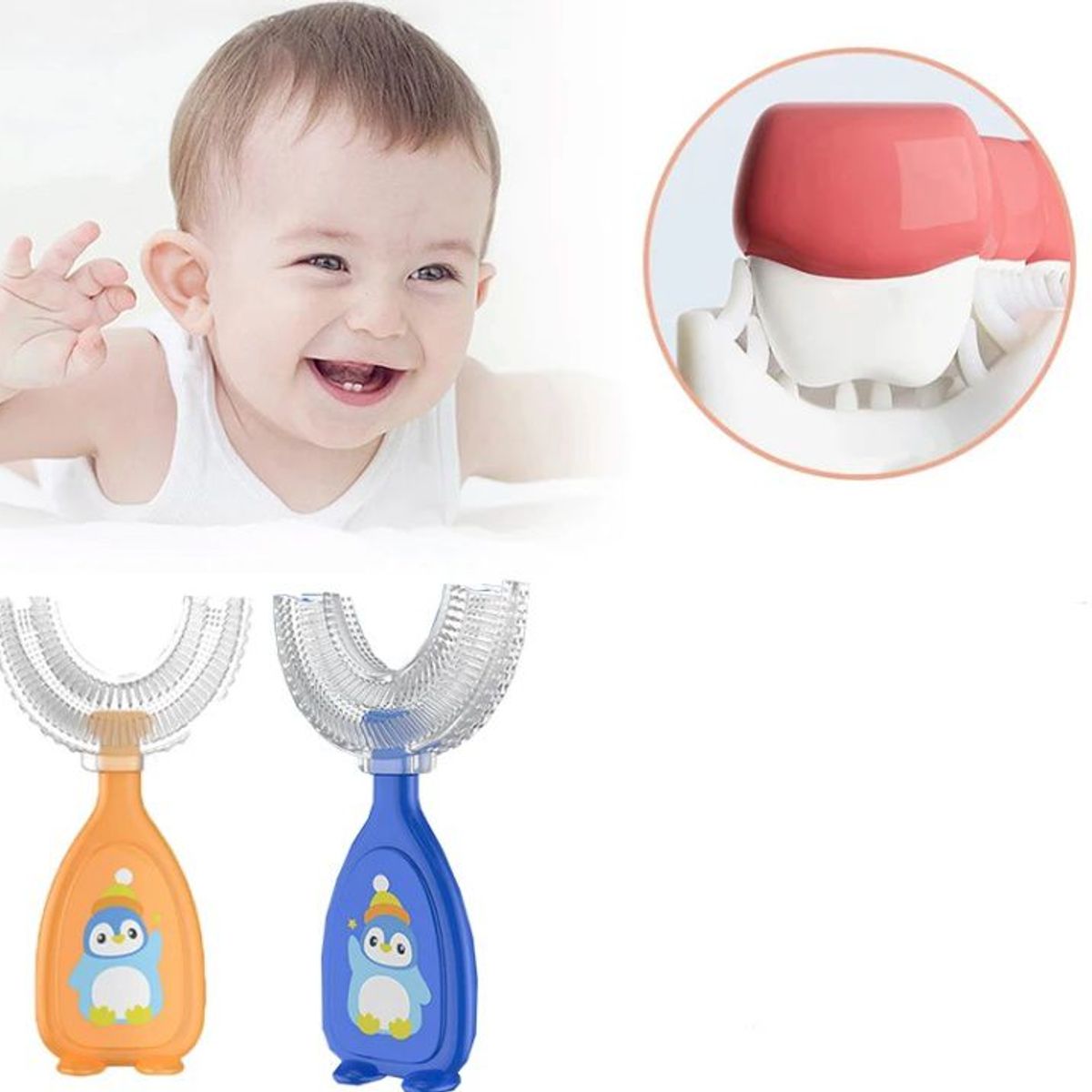 STALION - Cepillo Dental Bebé En Silicona Limpieza 360° X2 Un