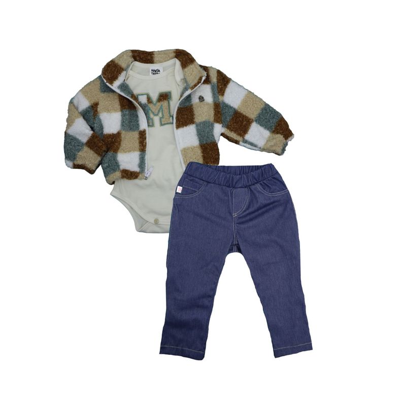 MATI MARIA TIRITAS - Conjunto bebe niña chaqueta acolchada  body  jogger tipo jean