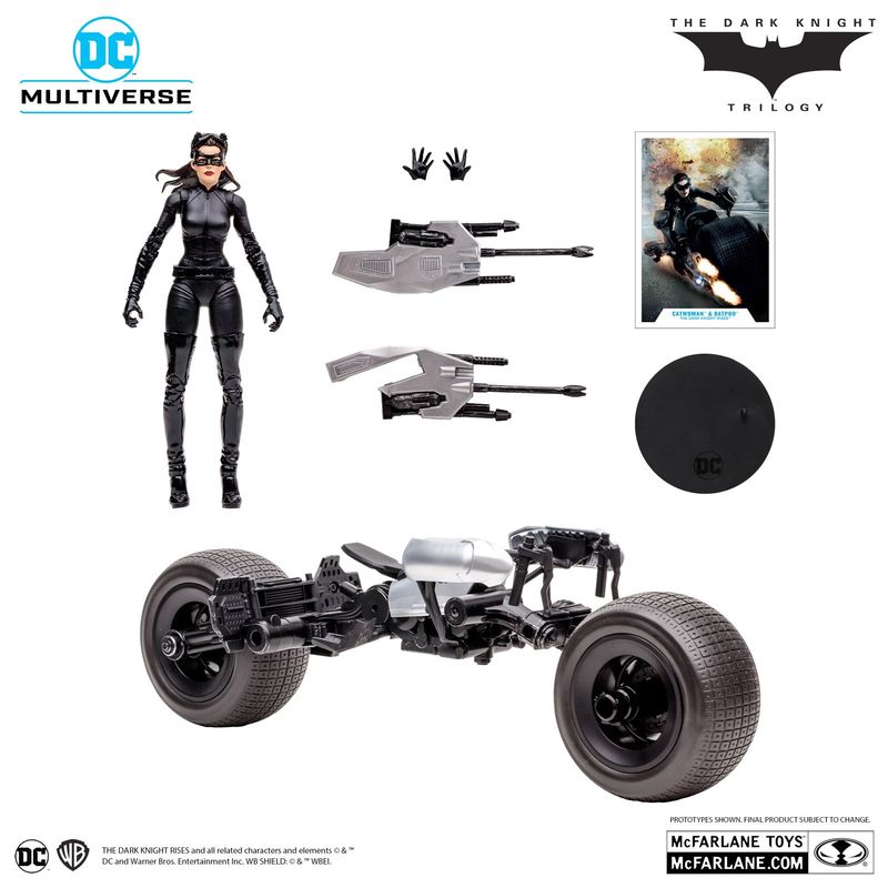 DC COMICS - Catwoman & Batpod Pack DC Batman DK Trilogy Mcfarlane Gold