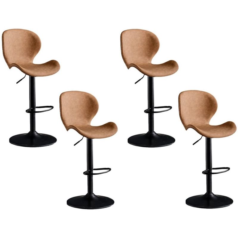 MOBLIHOUSE - Set X4 Silla Bar Bursa Con Altura Ajustable Color Cafe