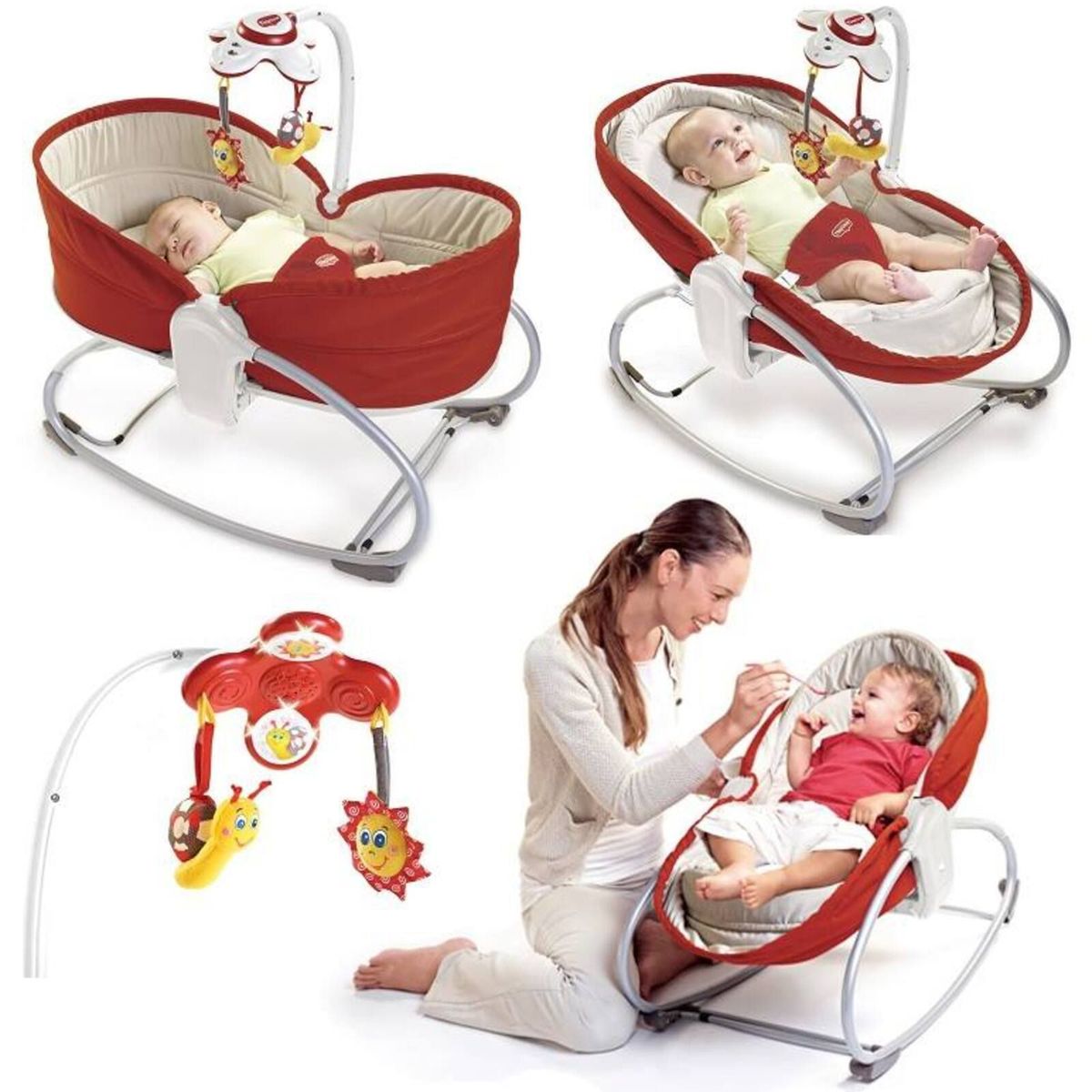 JUGUETERIA EXPRESS - Silla Mecedora Cuna Para Bebé Portable Luz Sonido Vibración