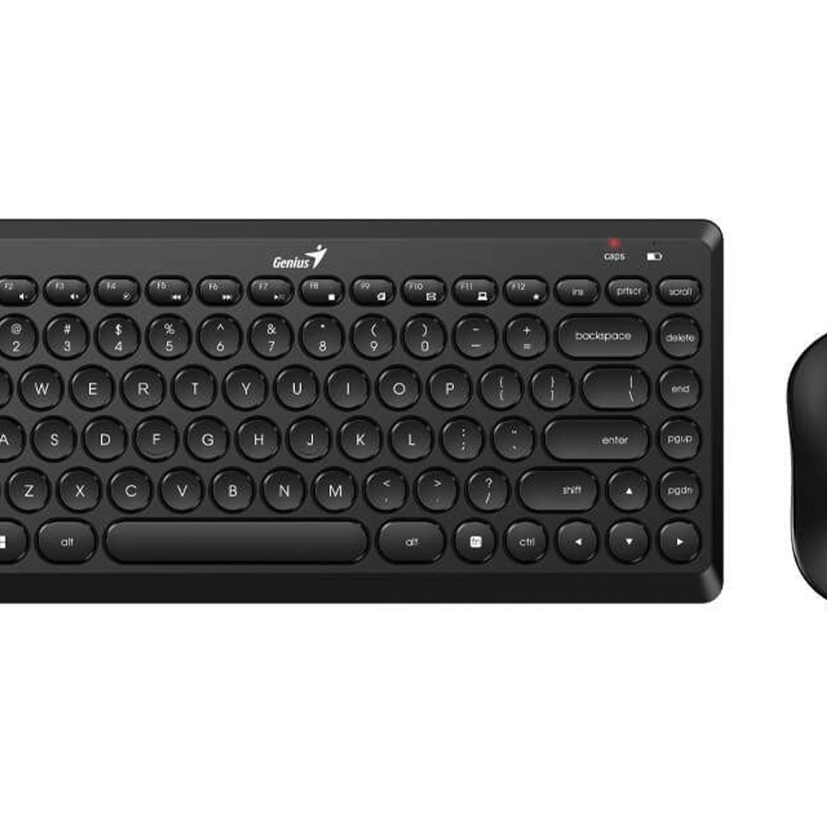 GENIUS - Combo Mini Teclado Y Mouse Inalambrico Q8000 Genius Negro