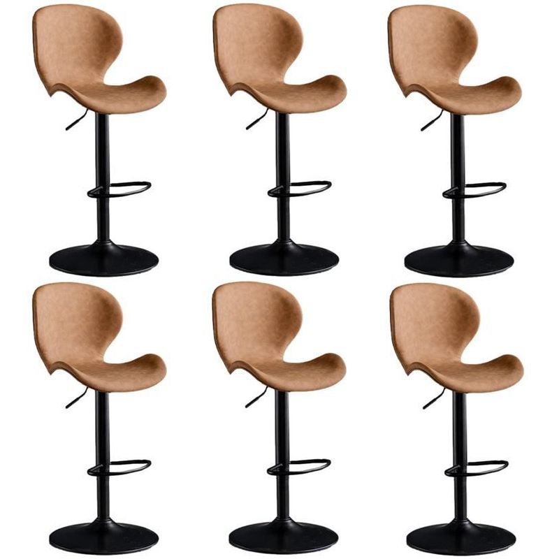 MOBLIHOUSE - Set X6 Silla Bar Bursa Con Altura Ajustable Color Cafe