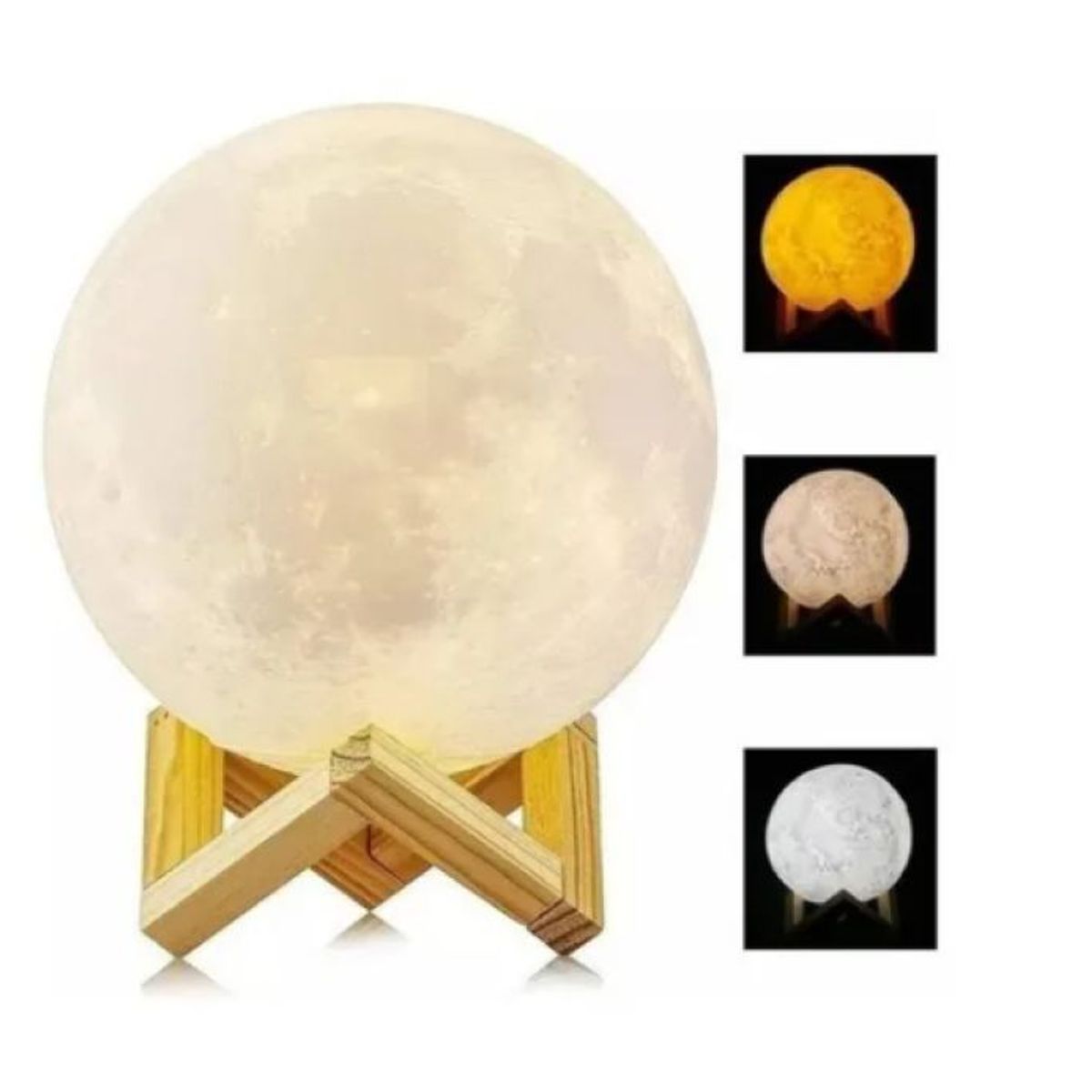 GENERICO - Humificador Difusor Luna Aroma 3 Toques Led Lampara Con Base