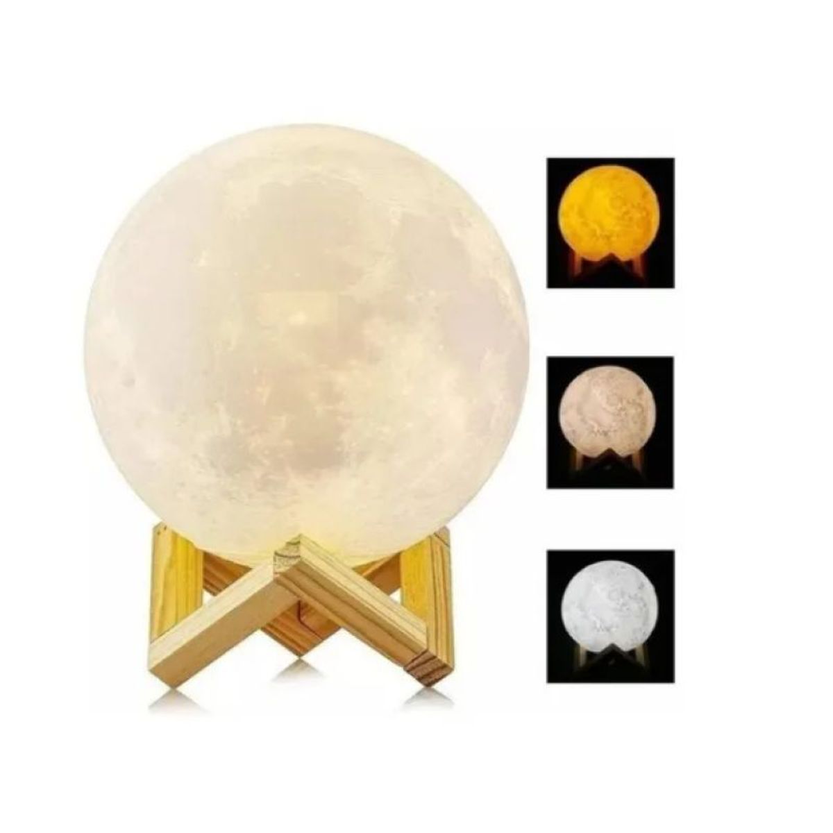 GENERICO - Humificador Difusor Luna Aroma 3 Toques Led Lampara Con Base