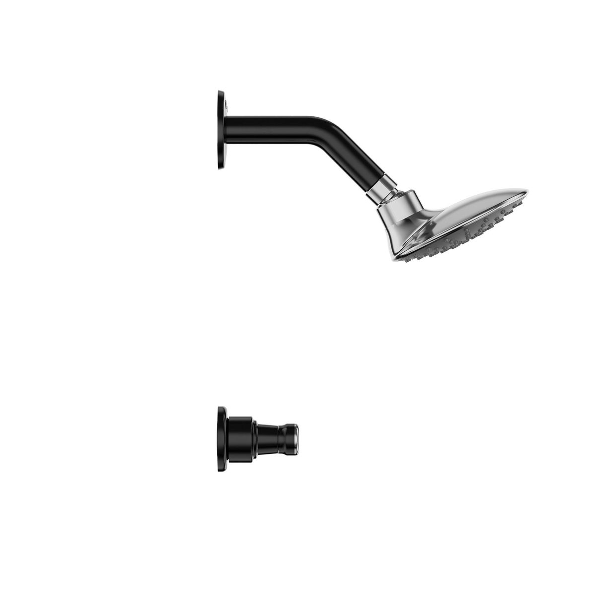 GRIVAL - Ducha GRIVAL Nogal sencilla con regadera Cosmos negro